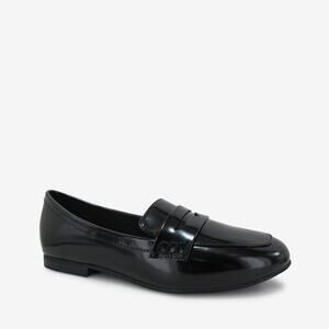Jelly Pop Rossi Stylish Loafer Slip-On Block Heel Black Patent Size 7.5M NWB